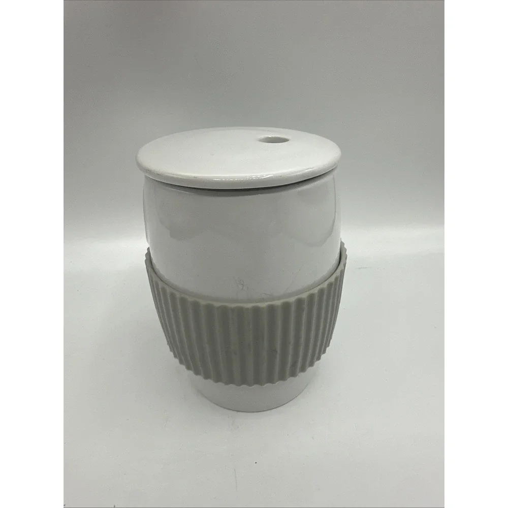 Pampered Chef Microwave Ceramic Egg Oatmeal Cooker Silicone Sleeve 18C